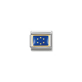 Nomination Composable Classic FLAGGE EUROPA Edelstahl, Email und 18K-Gold (24_EUROPA BLAU)